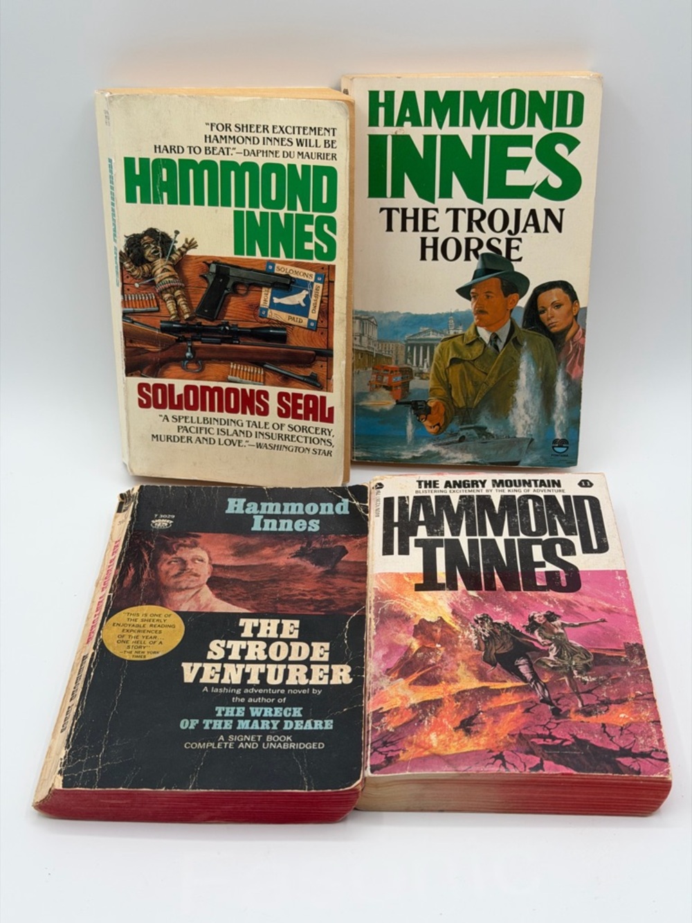 Lot of 4 Hammond Innes Various Paperback Books - Trojan Horse/Angry/Strode/Seal